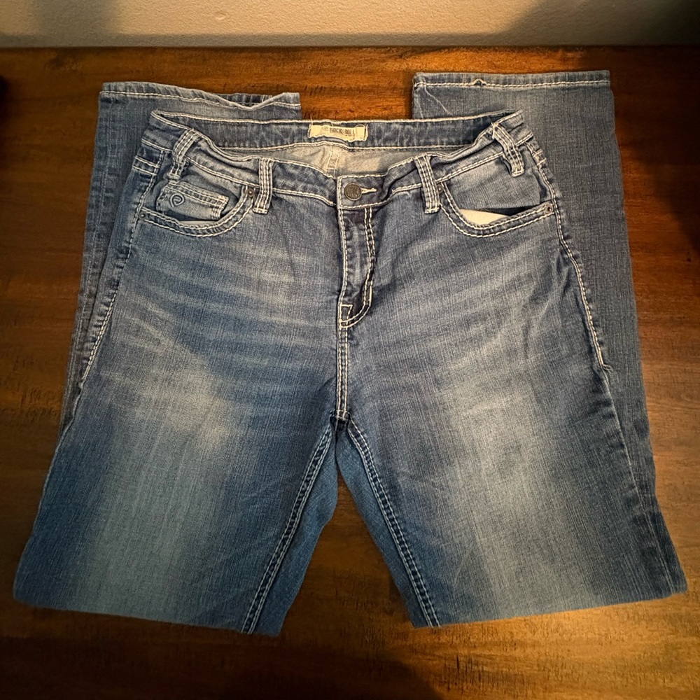 Rock & Roll Light Blue Straight Leg Jeans W32 L32 - Picture 1 of 5